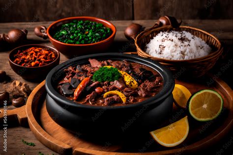 feijoada traditional brazilian food, with typical side dishes Stock Photo | Adobe Stock