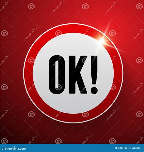 Okay Button Red Vector Stock Image - Image: 32391501
