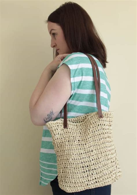 Crochet Raffia Bag For Summer Free Pattern Blue Star Crochet