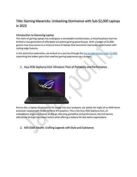 Best Gamming Laptop Under 2000 By JavaTpoint Issuu