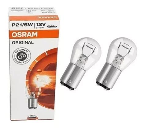 Par Lampadas Osram 2 Polos P21 12v 5w Lanterna Freio MercadoLivre