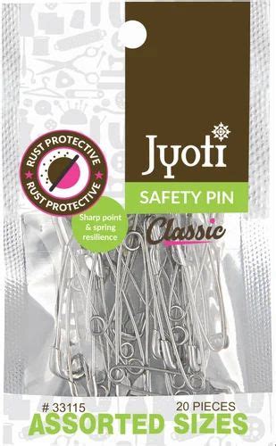 Steel Brass Nickel Jyoti Safety Pin Classic Quantity Per Pack