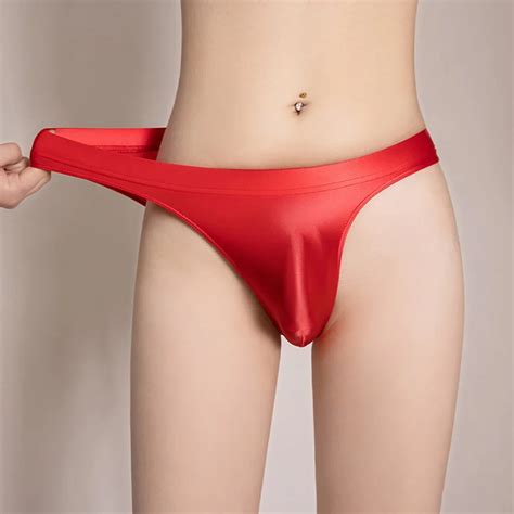 Oil Shiny Men Sexy Briefs Low Waist Pouch Panties Shiny Lingerie Male Seamless Underwear Low