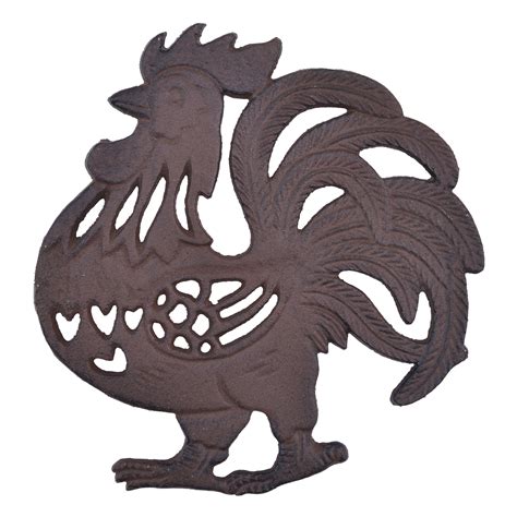 Rooster Trivet Cast Iron Decorative Kitchen Decor Hot Pad
