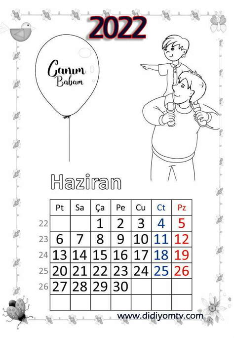 2022 Takvimi Boyama Calendar 2022 Okul Öncesi Takvim Didiyom Tv