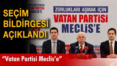 Vatan Partisi Se Im Bildirgesi A Kland