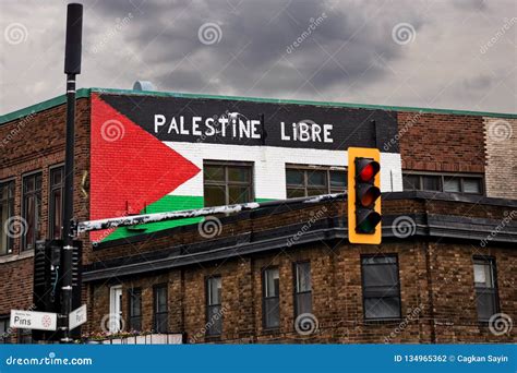 Palestine Flag and Free Palestine Palestine Libre Slogan Painted on the ...