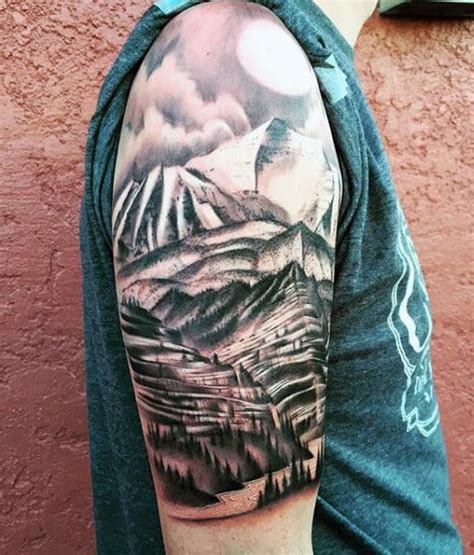 40 Mountain Tattoo Designs For Men Climb The Highest Peak