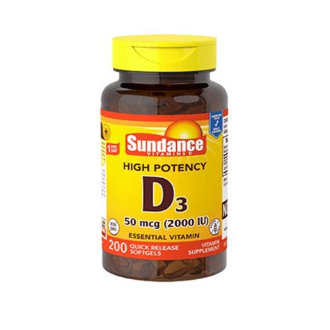 Sundance Vitamin D3 2000 IU (50 мкг) 200 softgels / Витамин Д