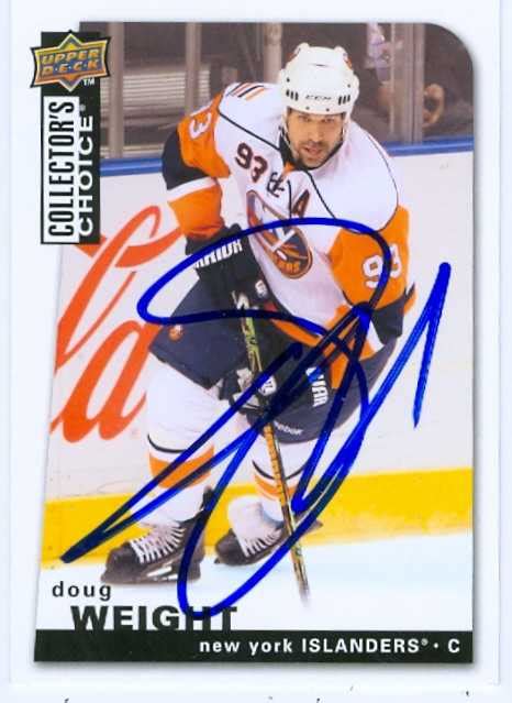 Doug Weight Autographed Hockey Card New York Islanders 2009 Upper