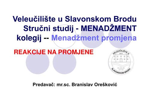 PPT Veleučilište u Slavonskom Brodu Stručni studij MENADŽMENT