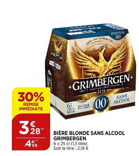 Offre Bi Re Blonde Sans Alcool Grimbergen De Remise Imm Diate Chez Atac