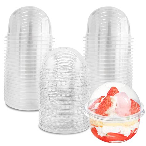 Buy Pack Oz Clear Plastic Dessert Cups With Dome Lids No Hole