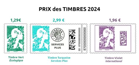 Prix Des TIMBRES 2024 Timbre Vert Lettre Turquoise E Lettre Rouge