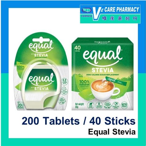 Equal Stevia Sweetener 40 Sachets 200 Tablets Shopee Malaysia