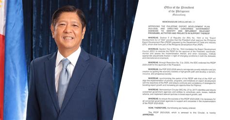 Palace Issues Mc Approving Philippine Export Devt Plan 20232028 Ptv