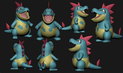 Pokemon Totodile Croconaw And Feraligatr 3D Model 3D Printable CGTrader