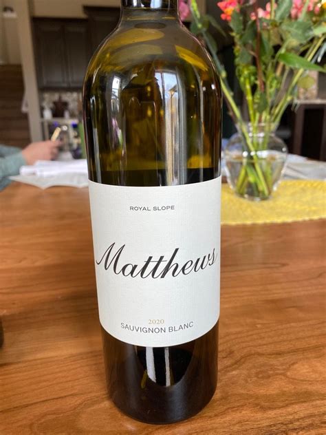 2020 Matthews Sauvignon Blanc Royal Slope Usa Washington Columbia