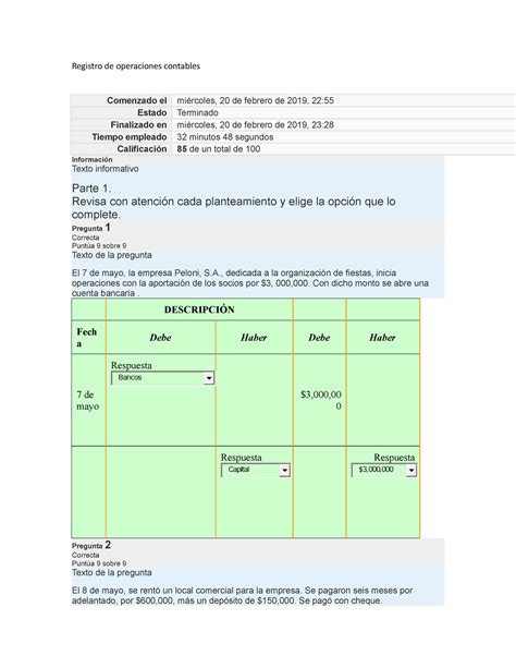 Registro De Operaciones Contables Registro De Operaciones Contables