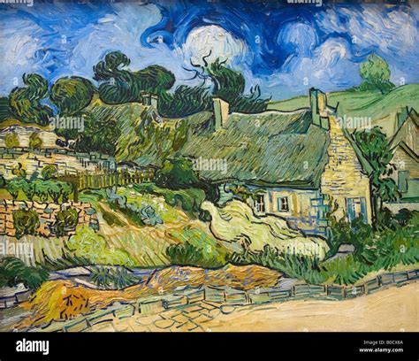 Thatched Cottages At Cordeville Auvers Sur Oise Vincent Van Gogh