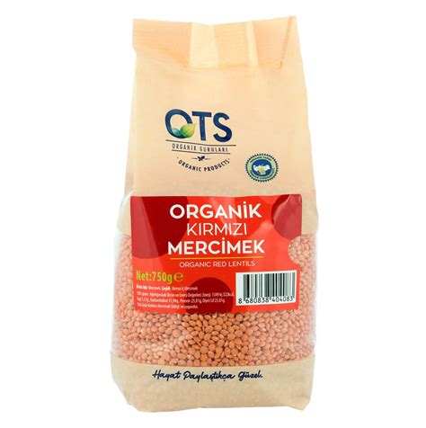 OTS ORGANİK KIRMIZI MERCİMEK 750 GR Sarper Market