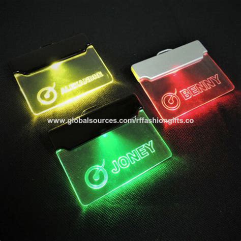 Buy Wholesale China Led Name Badge With Laser Logo And Magnet Attachment Rechargeable Battery ...