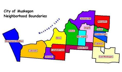 A Map Of The City Of Muskegon Neighborhood Boundaries