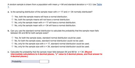 Solved A Random Sample Is Drawn From A Population With Mean Chegg