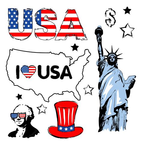 Premium Vector | United states of america traditions set american ...