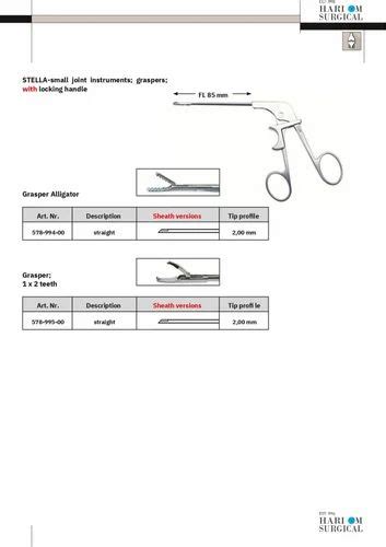 Steel Arthroscopic Punch Instruments For Hip Joint Size Small Medium