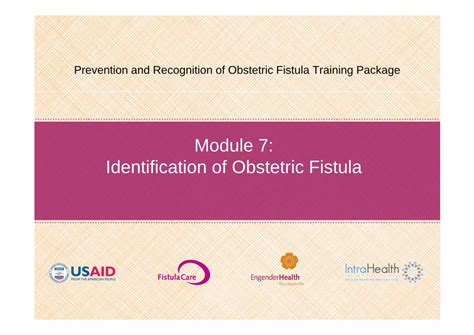 Pdf Module 7 Identification Of Obstetric Fistula Fistula Care