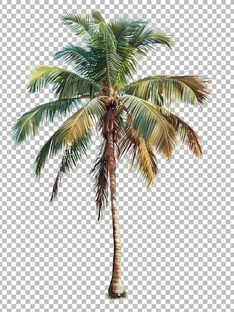 Premium PSD Realistic Coconut Palm Tree Png Isolated On Transparent