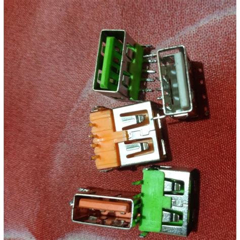 Jual Soket Konektor Conector Usb 20 Type A Female Pcb Board Shopee Indonesia