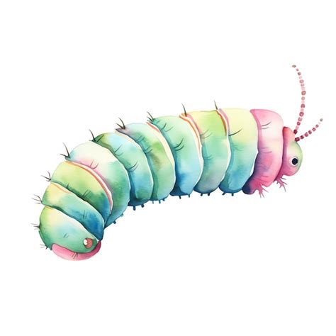 Premium Photo A Drawing Of A Caterpillar With A Face On It