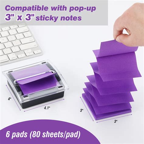 Eoout Pop Up Notes Dispenser With 6 Pads Pop Up Sticky Notes 3x3 Inches