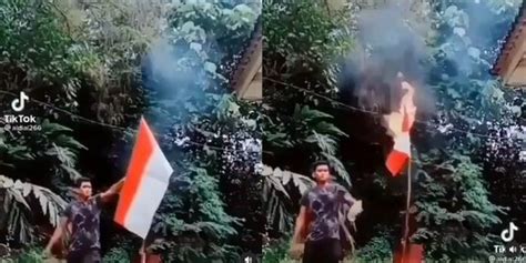 Video Pria Bakar Bendera Merah Putih Disuruh Keluar Dari Nkri