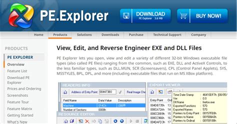 Pe Explorer Pe Editor Exe File Editor Tool Dll Reader Disassembler