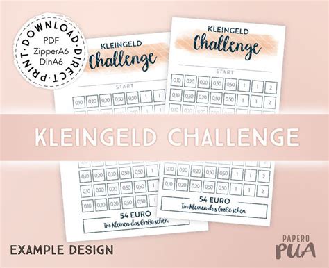 Kleingeld Challenge PDF A6 Vorlage für Umschlagmethode Etsy de