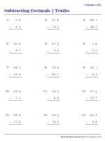 Subtracting Decimals Worksheets Worksheets Library