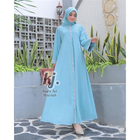 Jual Khadijah Mode Inara Gamis Set Hijab Kondangan Dress Mewah Wudhu