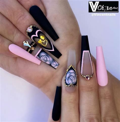 Cute Acrylic Nail Designs Black Nail Designs Best Acrylic Nails Nail