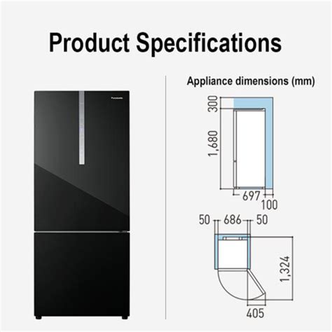 Panasonic Doors L Inverter Fridge Glass Black