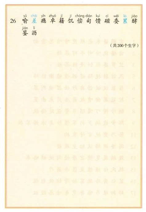 部编版1 6年级语文上册识字表、写字表生字大全（带拼音） 生字 年级 语文 新浪新闻