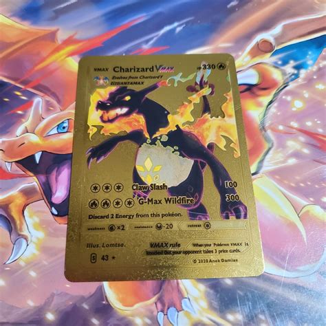 Mavin Pokemon Charizard Vmax Shiny Gold Foil Custom Card