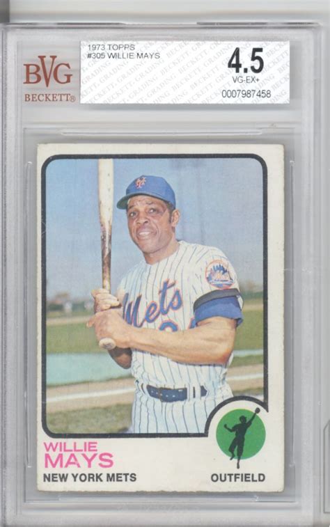 Bgs Bvg Vg Ex Topps Willie Mays New York Mets Giants Hof