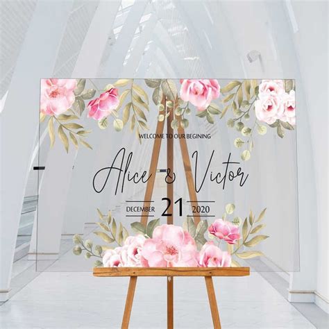 Acrylic Wedding Board Printed Display Welcome To Our Etsy