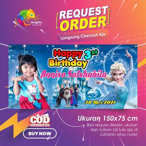 Size 150x75 Cm Spanduk Banner Ulang Tahun Murah Berkualitas Tema