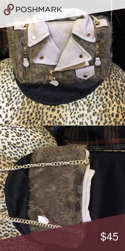 Fur And Leather Jacket Purse Trending Handbag Tote Outfit Purses