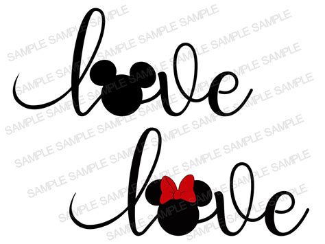 Mickey Mouse Svg Love Mickey Svg Love Mickey Mouse Love Svg Etsy