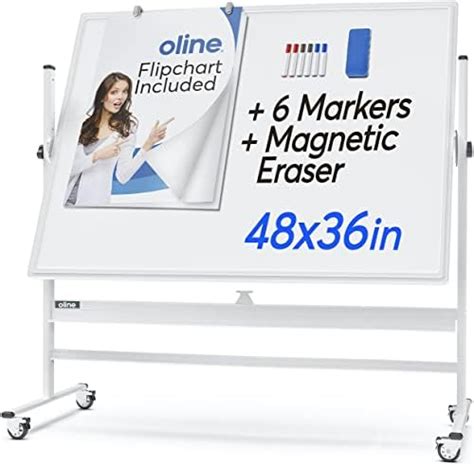 Amazon Large Mobile Rolling Whiteboard On Wheels 48x36